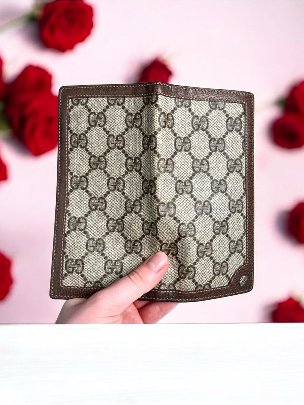 Gucci Beige and Brown Wallet and check book - Picture 7 of 11